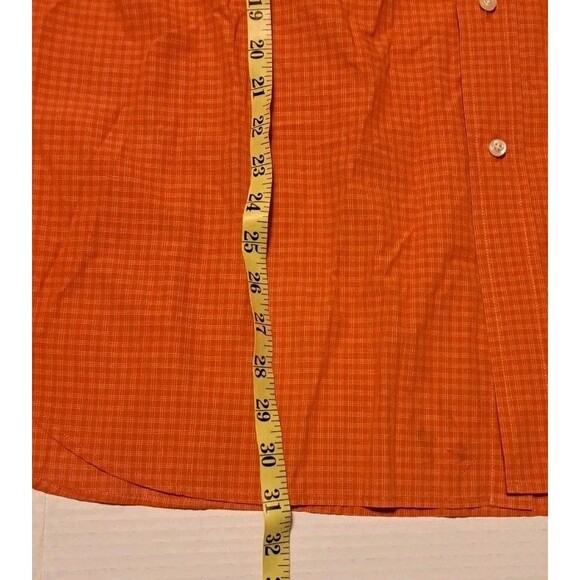 Tommy Hilfiger Men’s XL Orange Cotton Check Short Sleeve Button-Down Shirt - Picture 4 of 6